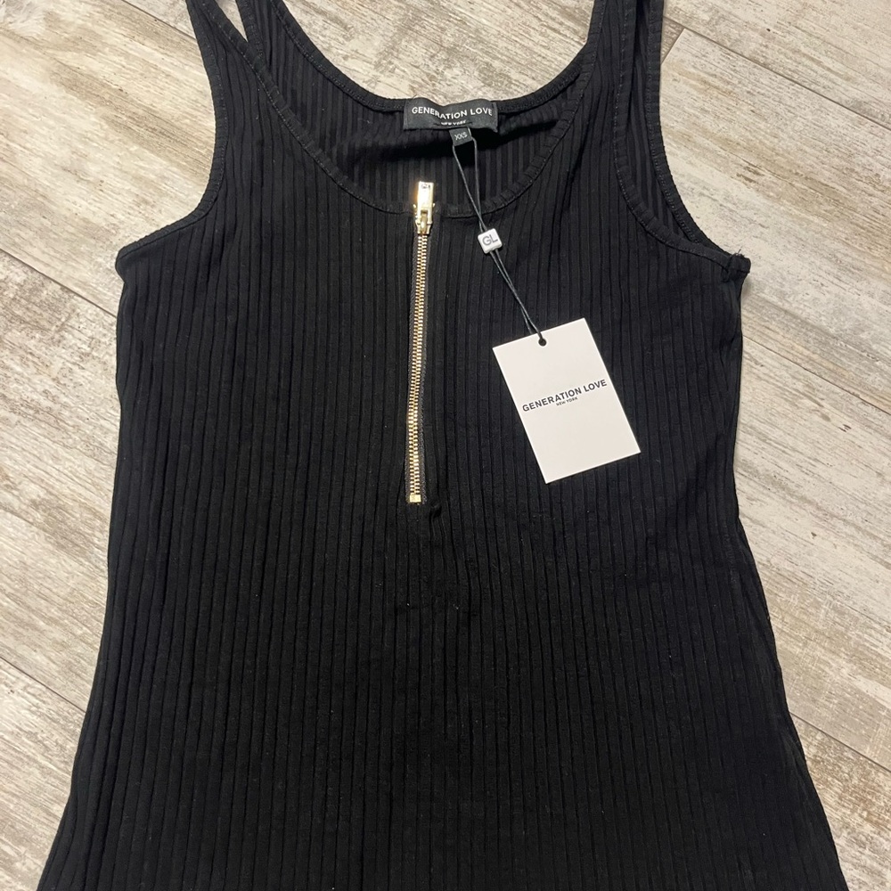 Generation Love Black Ribbed Tank Top